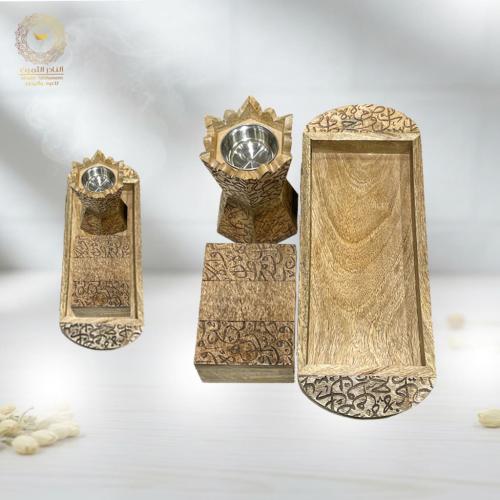 طقم مبخرة + صندوق نقش حروف عربي