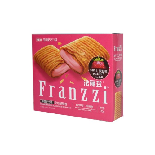 لفائف وافل فرانزي بحشوة الفراولة 100g