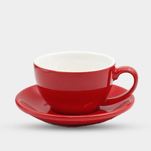 كوب اسبريسو سيراميك مع صحن 250 مل متوفر بعدة ألوان