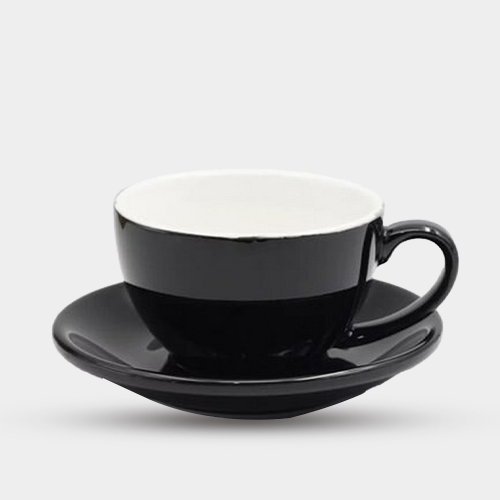 كوب اسبريسو سيراميك مع صحن 250 مل متوفر بعدة ألوان