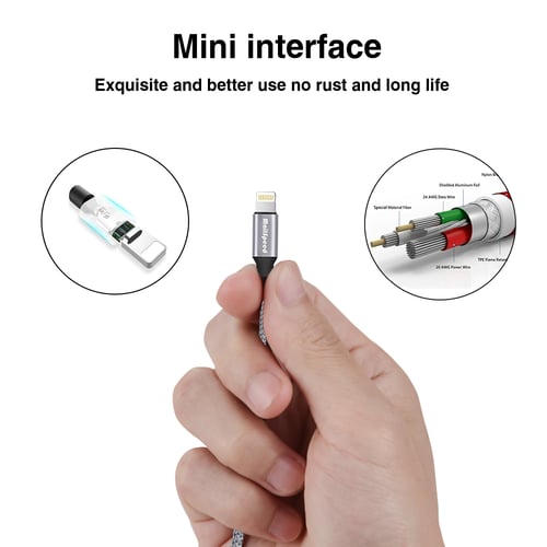 عرض ثلاث اسلك شاحن ايفون 2 متر يدعم الشحن السريع م...