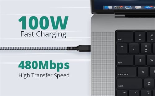 سلك شاحن تايب سي 1 متر ايفون 17 يدعم 100 واط