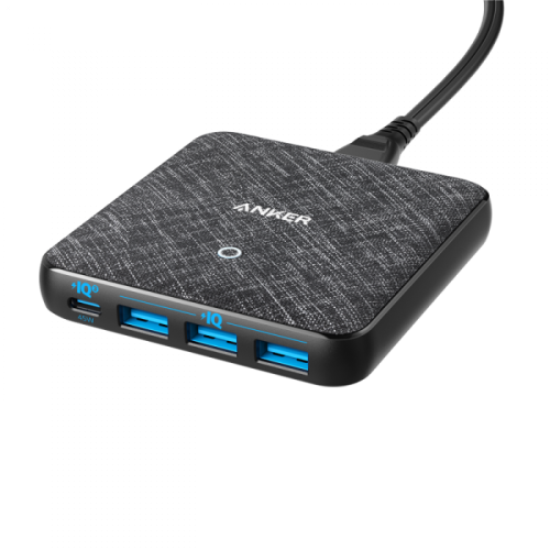 ANKER - موزع شحن 3 منافذ USB ومنفذ PD سريع 65 واط-...