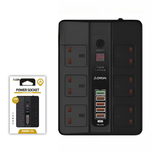AORGN - التوصيلة الذكية 6 منافذ +5 منافذ usb + منف...