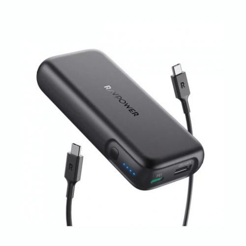 RAVPOWER - باور بنك اسود منفذين USB+PD ا 10000M ا...
