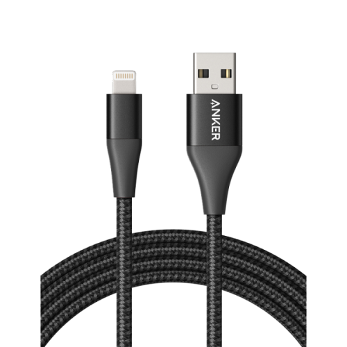 ANKER - كابل قماش 0.9m ايفون USB - اسود - م/ A8452...