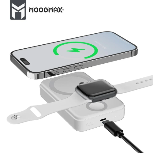 MOOGMAX - باور بانك منصتين لا سلكي ا 10000M ا ابيض...