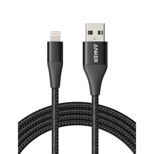 ANKER - كابل قماش 1.8 m ايفون USB- اسود - م/A8453...