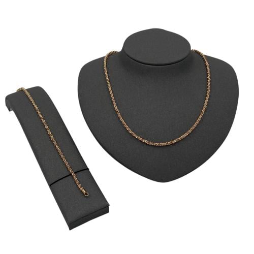 عقد و اسوارة ذهب عيار 18 الوزن 18.76 جرام