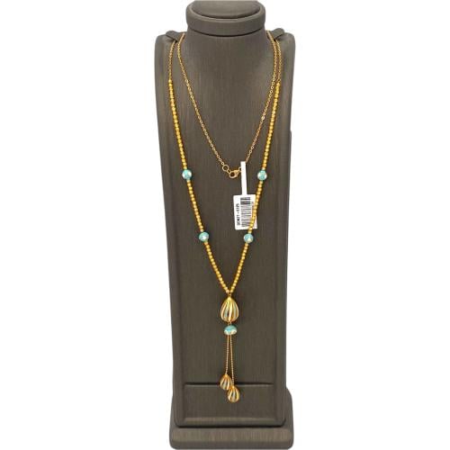 سبحة ذهب نسائية ملونة عيار 21 الوزن 13.29 جرام