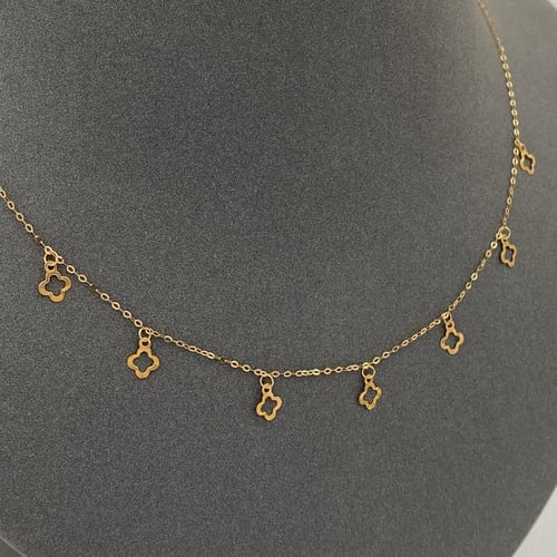 عقد ذهب عيار 21 وزن 0.53 جم تصميم فان كليف طول 21....