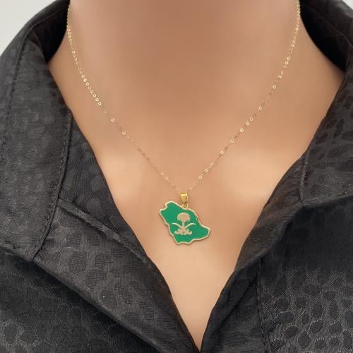 عقد اليوم الوطني ذهب عيار 18 الوزن 1.45 جرام