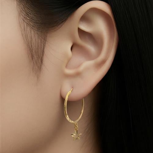 حلق ذهب عيار 21 الوزن 1.92 جرام