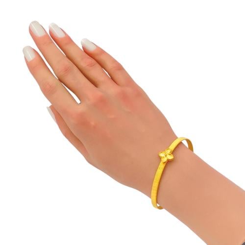 اسورة وردة ذهب صافي عيار 21 وزن 11.68 جم بتصميم مس...