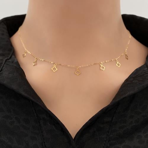 عقد ذهب عيار 21 وزن 0.53 جم تصميم فان كليف طول 21....