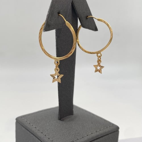 حلق ذهب عيار 21 الوزن 1.92 جرام