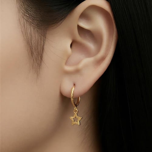 حلق ذهب عيار 21 الوزن 1.05 جرام