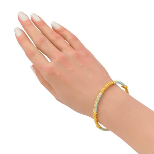 اسواره ذهب هندي عيار 21 وزن 11 جم ملونة بتصميم مذه...