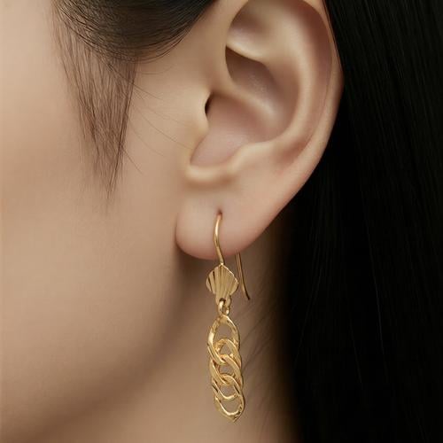 حلق ذهب عيار 21 الوزن 2.24 جرام