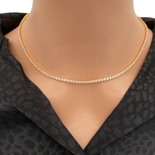 عقد ذهب تنس تصميم الماس عيار 21 وزن 8.97 جم يبرز ج...
