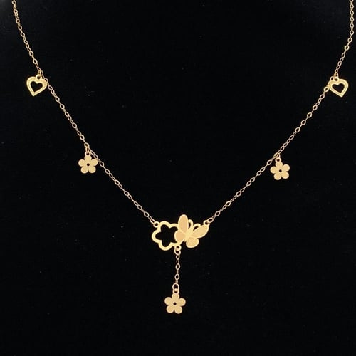 عقد فراشه ذهب عيار 21 الوزن 0.93 جرام