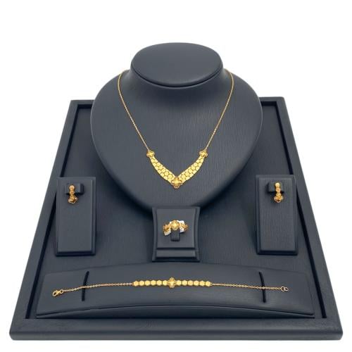 طقم ذهب شومية عيار 21 وزن 12.28 جم تفاصيله تحكي قص...