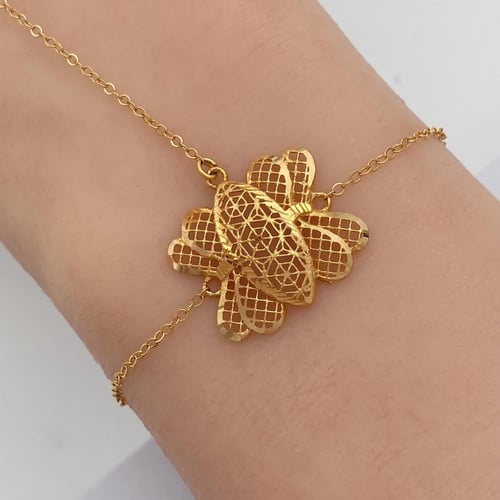 كف ذهب تركي عيار 21 فاخر الوزن 4.35 جرام