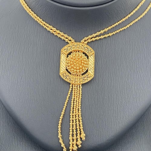 طقم ذهب مبروم عيار 21 وزن 51.33 جم لإطلالة ملكية س...