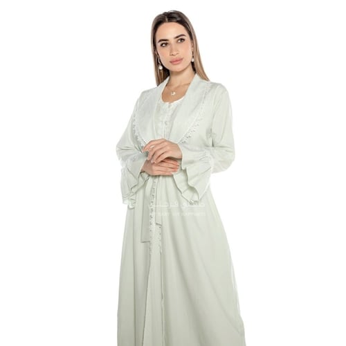 روب استقبال الولادة مريح بأكمام طويلة (٢ قطعة)