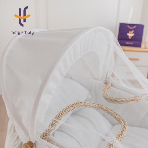 سلة موسى دانتيل مع حامل هزاز خشبي