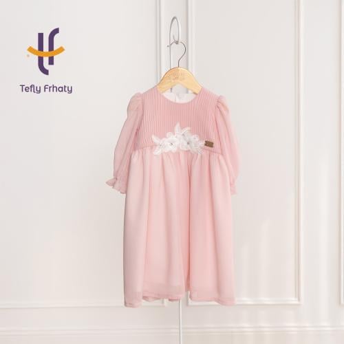 فستان سبوع Floral Aura -لحمي