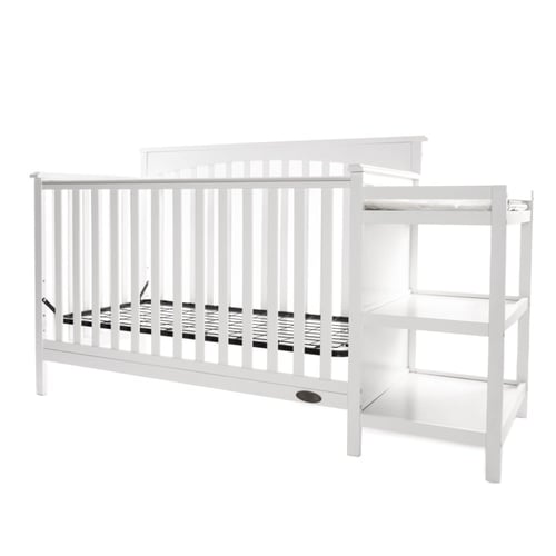 سرير خشب 70X130 مع طاولة تغيير