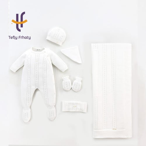 طقم استقبال تركي 6 قطع - اوف وايت