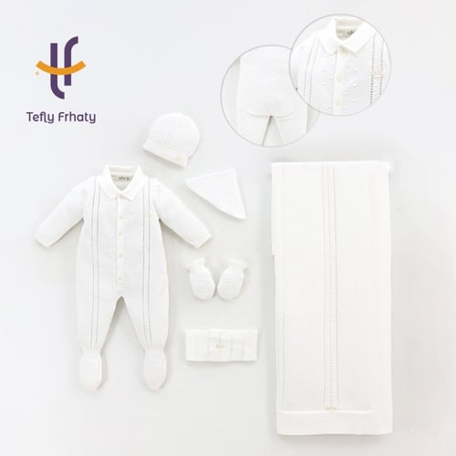 طقم استقبال تركي 6 قطع - اوف وايت