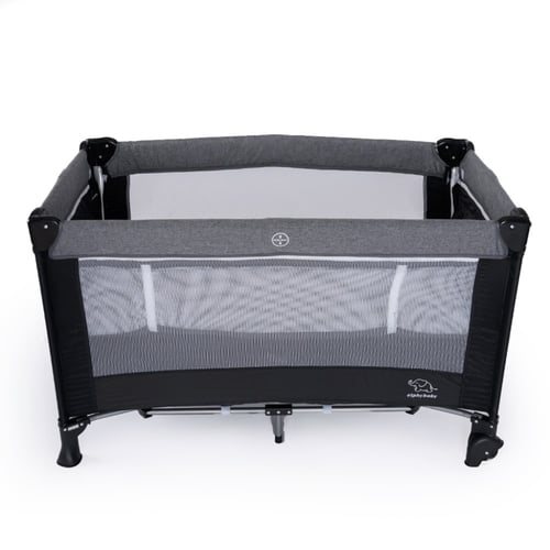 سرير ومحبس قابل للطي - أسود