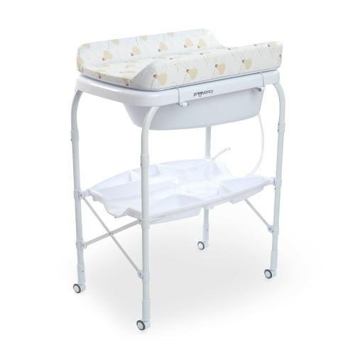 طاولة غيار وحوض استحمام للمواليد