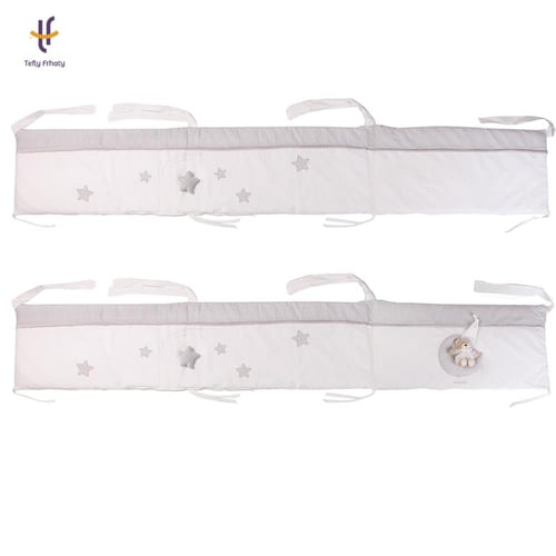 طقم حماية سرير بوبو بير آند داك 4 قطع - رمادي