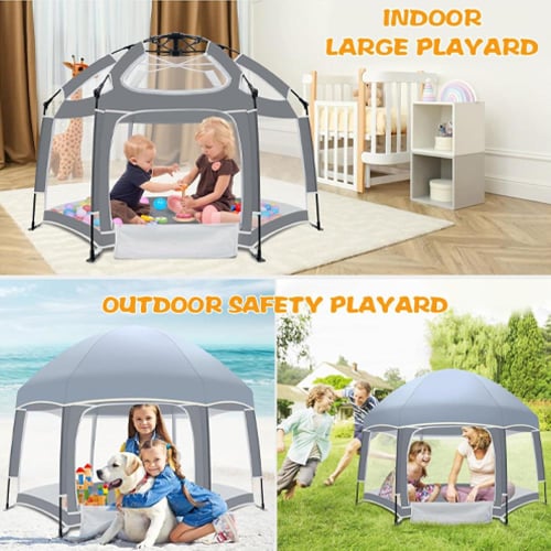 قفص لعب للاطفال مع مظلة من مامي تاون