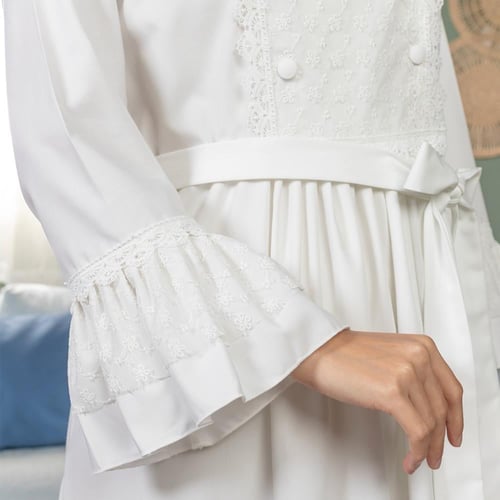 روب استقبال الولادة مريح بأكمام طويلة