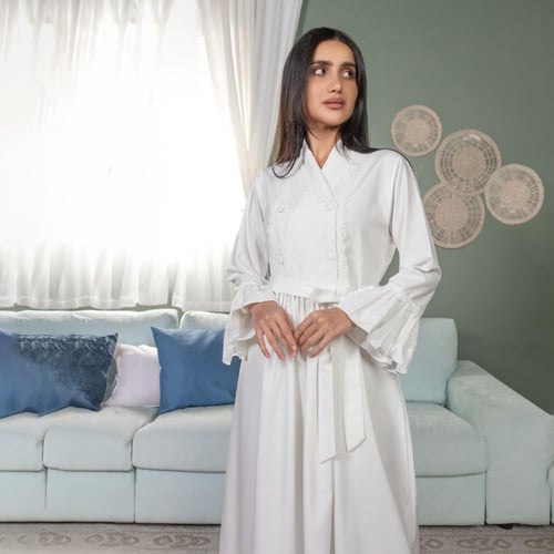 روب استقبال الولادة مريح بأكمام طويلة