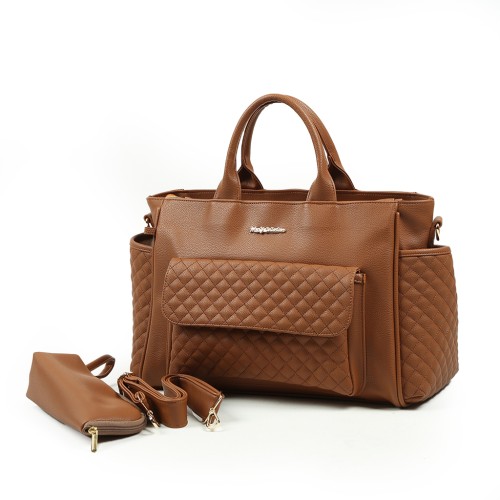 حقيبة أثينا الجلدية - بني