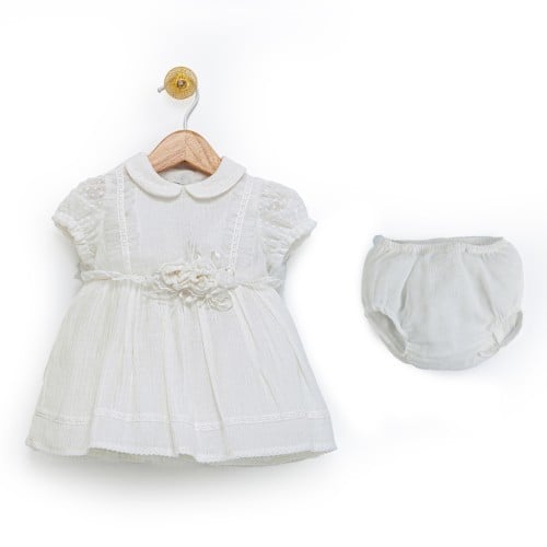 طقم قطعتين بناتي - أوف وايت