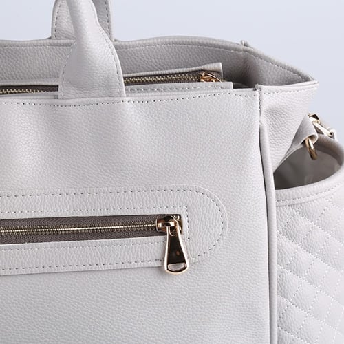 حقيبة أثينا الجلدية - رمادي