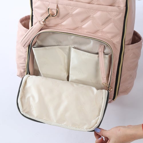 حقيبة ظهر جلد - وردي