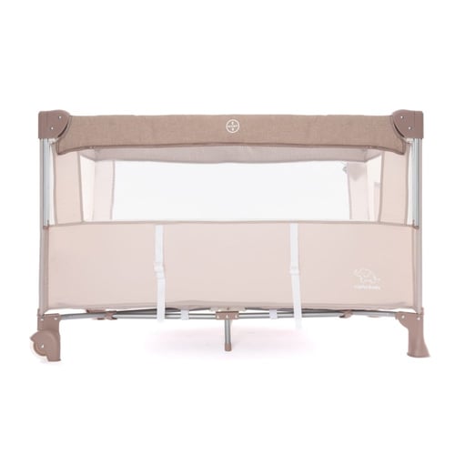 سرير ومحبس مع طاولة تغيير - بيج