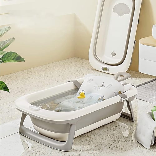 حوض استحمام قابل للطي - رمادي