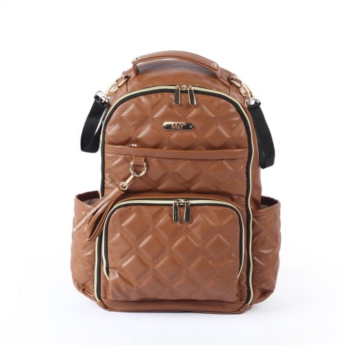 حقيبة ظهر جلد - بني