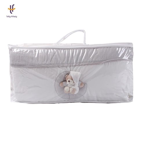 طقم حماية سرير بوبو بير آند داك 4 قطع - رمادي