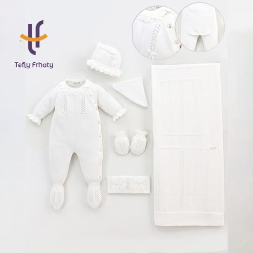 طقم استقبال تركي 6 قطع - اوف وايت