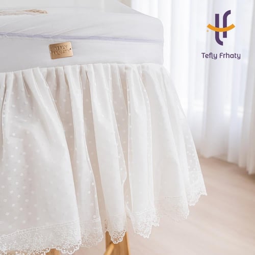 سلة موسى تل منقط مع حامل هزاز أبيض